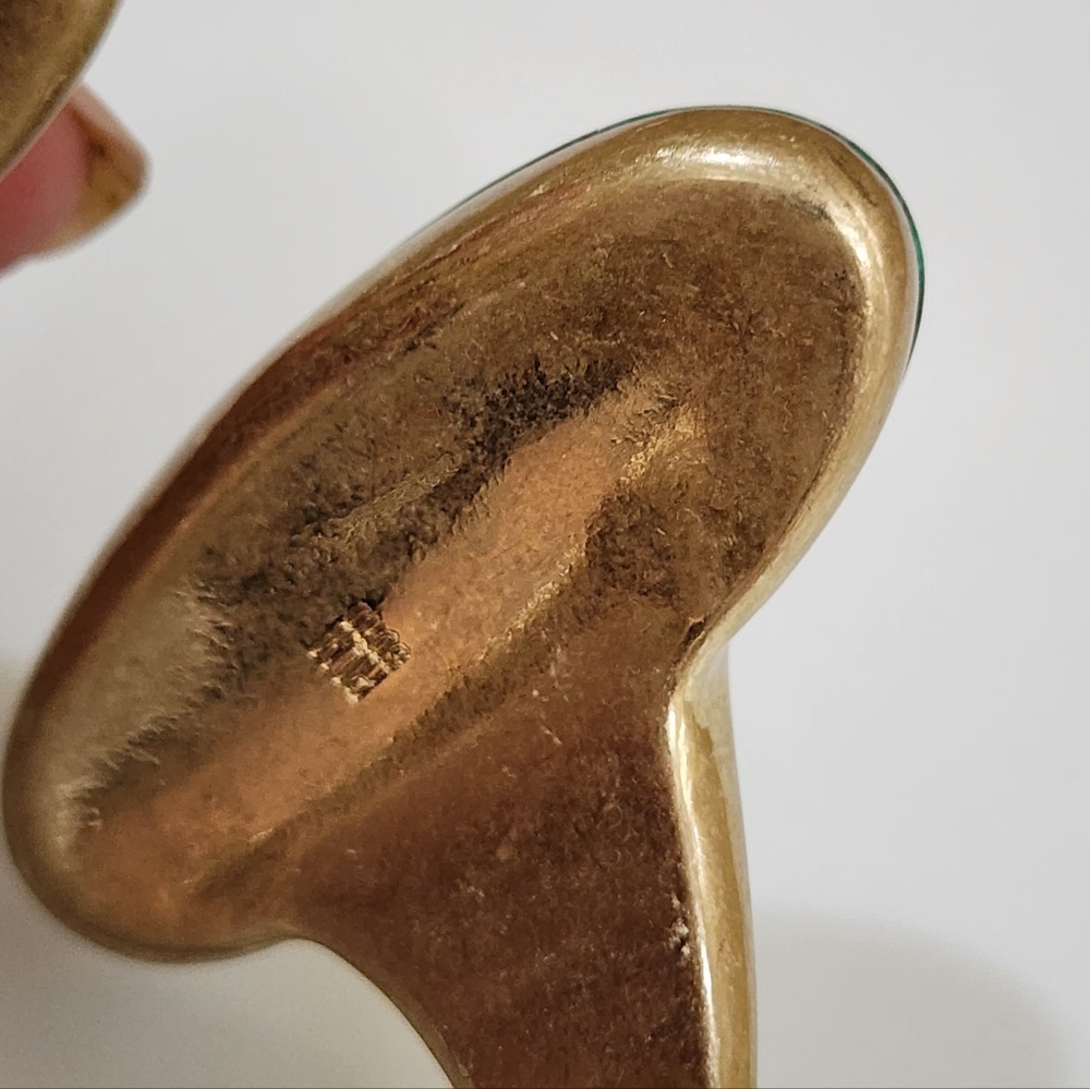 Robert Lee Morris  Gold Green Stone Bracelet Bangle Boho - Picture 3 of 7